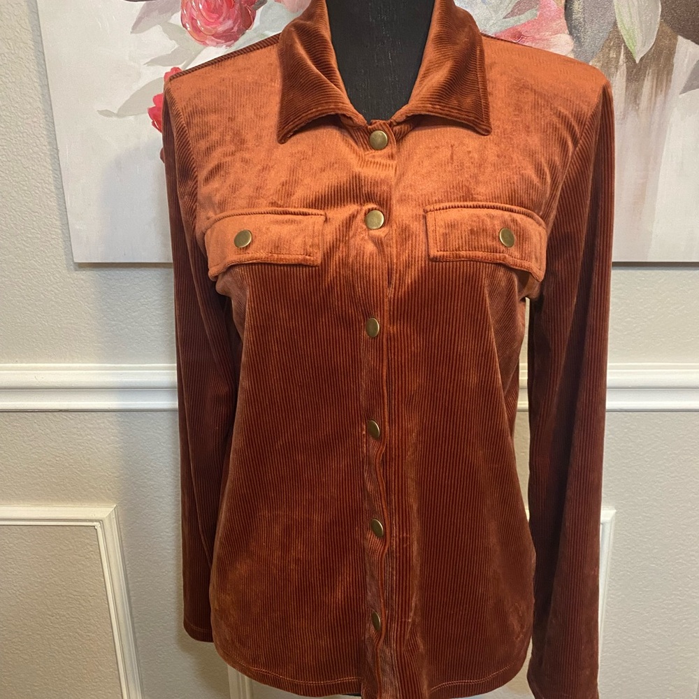 Rust Button-Up Top - Picture 2 of 11